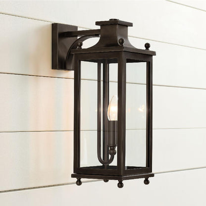 Brass and Glass Outdoor Wall Lantern
