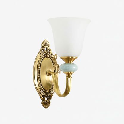 Lodge Ceramic and Fabric Shade Wall Lamp