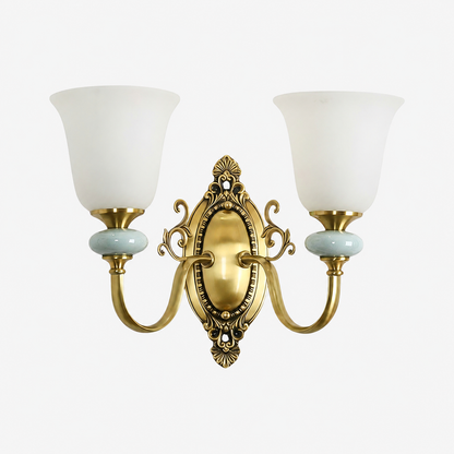 Lodge Ceramic and Fabric Shade Wall Lamp