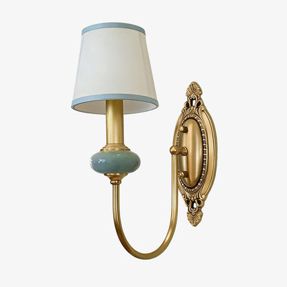Lodge Ceramic and Fabric Shade Wall Lamp