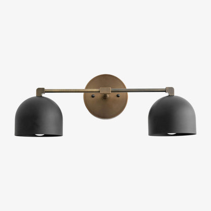 Mid-Century Dome Brass Vanity Wall Sconce