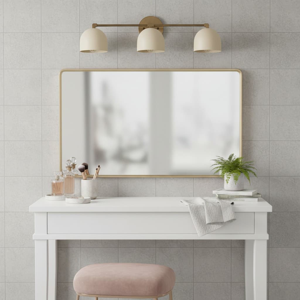 
Mid-Century Dome Brass Vanity Wall Sconce