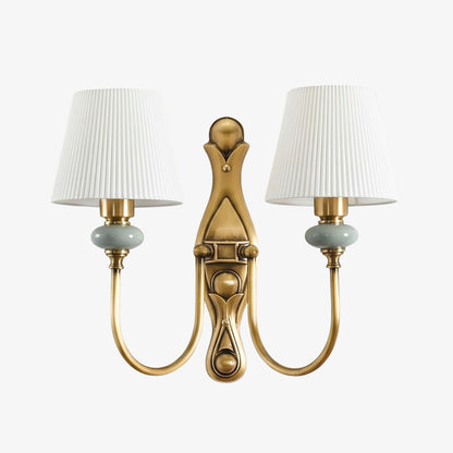Lodge Ceramic and Fabric Shade Wall Lamp