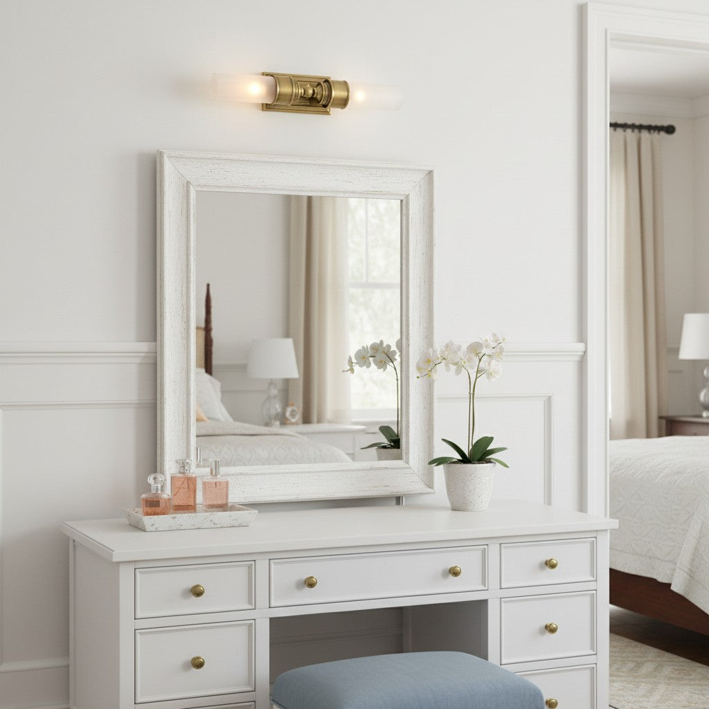 
Double Glass Tube Wall Sconce for Bathroom Vanity