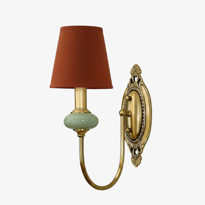 Lodge Ceramic and Fabric Shade Wall Lamp