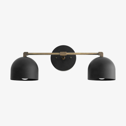 Mid-Century Dome Brass Vanity Wall Sconce