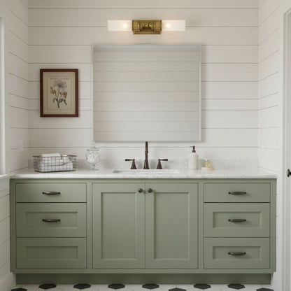 Double Glass Tube Wall Sconce for Bathroom Vanity