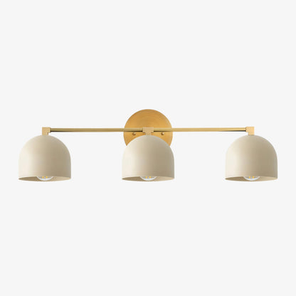 Mid-Century Dome Brass Vanity Wall Sconce
