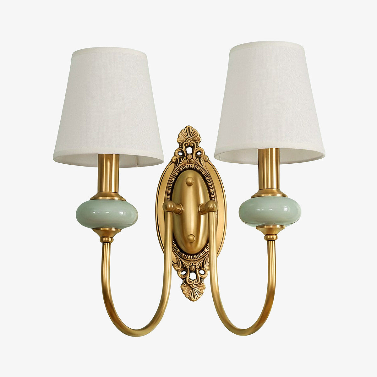 
Lodge Ceramic and Fabric Shade Wall Lamp