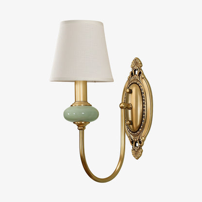 Lodge Ceramic and Fabric Shade Wall Lamp