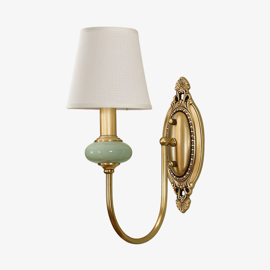 
Lodge Ceramic and Fabric Shade Wall Lamp