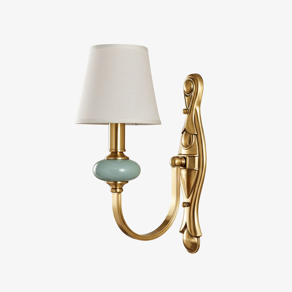 
Lodge Ceramic and Fabric Shade Wall Lamp