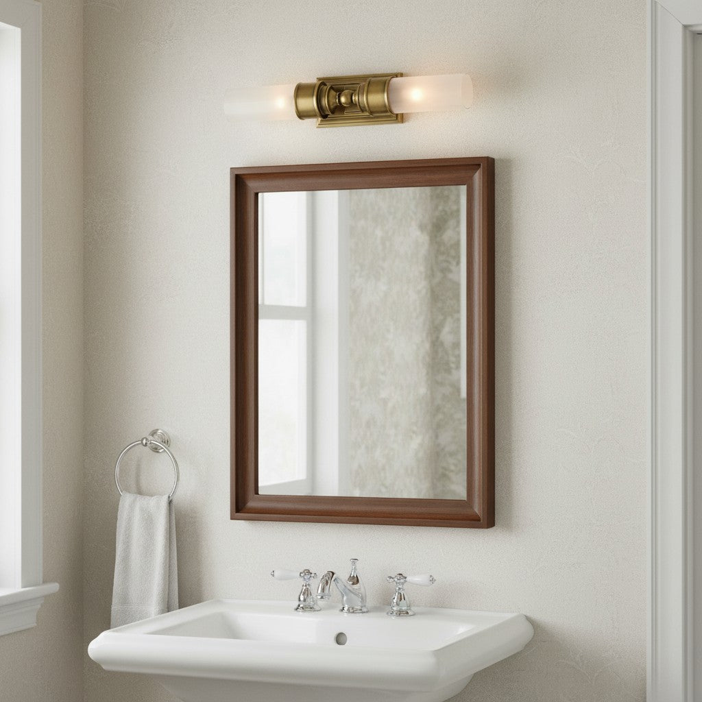 
Double Glass Tube Wall Sconce for Bathroom Vanity