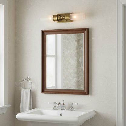 Double Glass Tube Wall Sconce for Bathroom Vanity