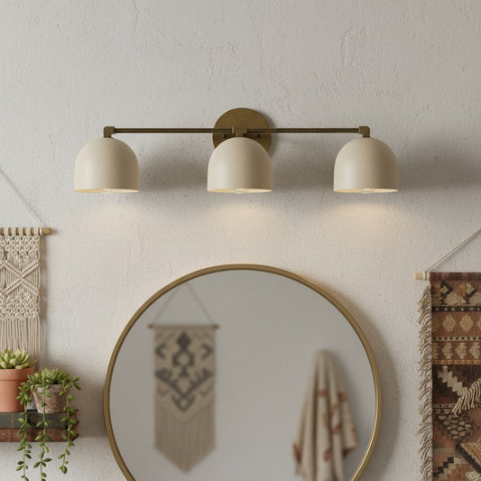 
Mid-Century Dome Brass Vanity Wall Sconce