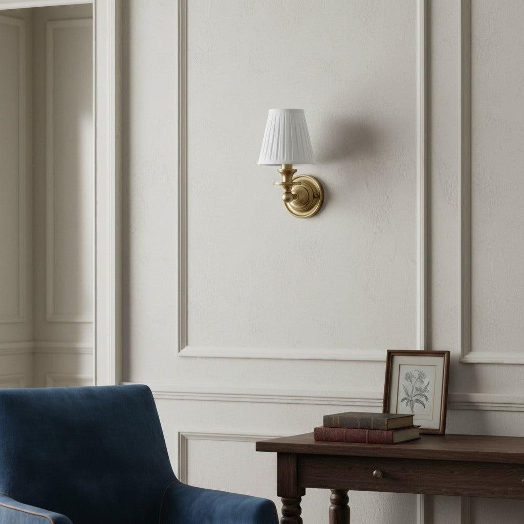 
Pleated Fabric Shade Wall Sconce
