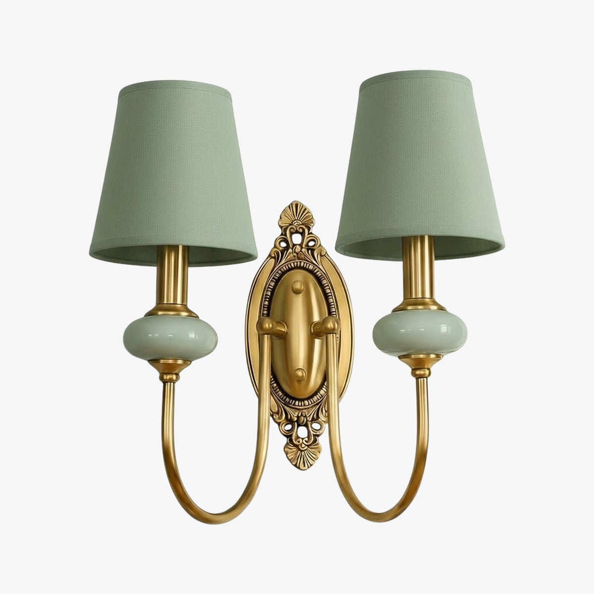 
Lodge Ceramic and Fabric Shade Wall Lamp