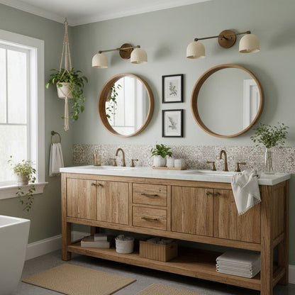 Mid-Century Dome Brass Vanity Wall Sconce