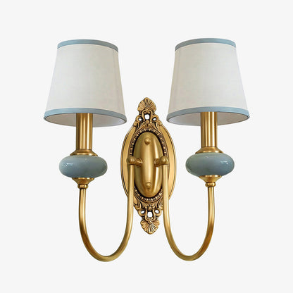 Lodge Ceramic and Fabric Shade Wall Lamp