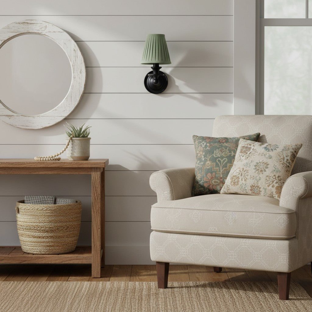 
Pleated Fabric Shade Wall Sconce