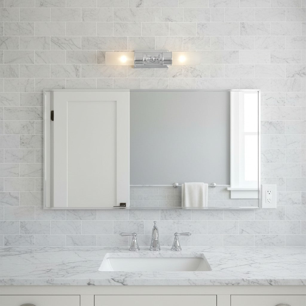 
Double Glass Tube Wall Sconce for Bathroom Vanity