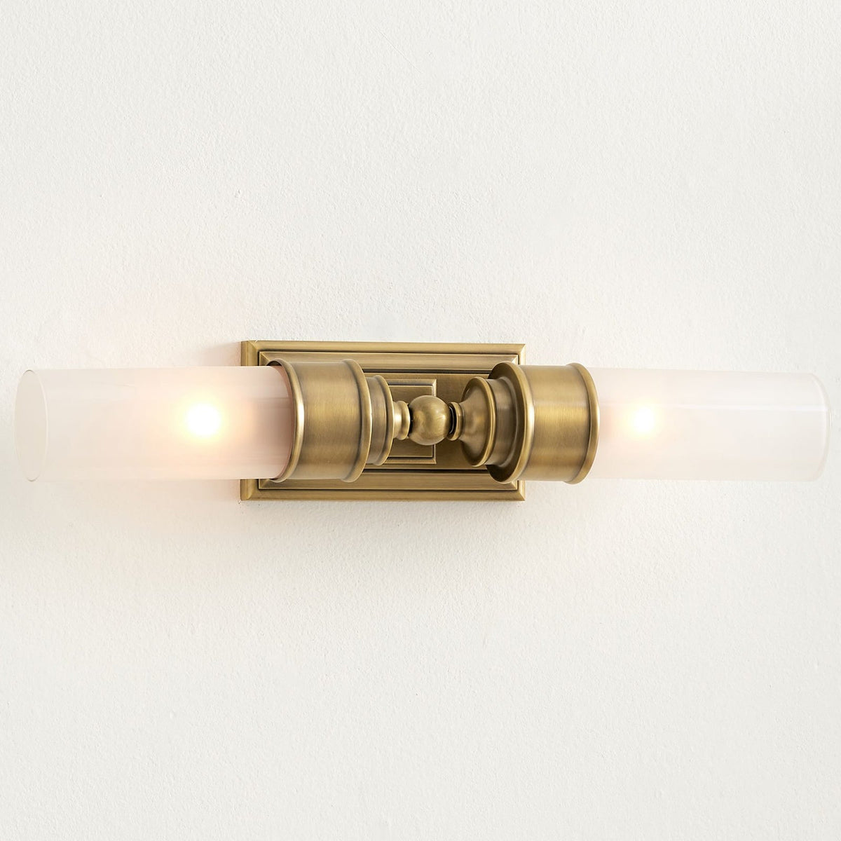 
Double Glass Tube Wall Sconce for Bathroom Vanity