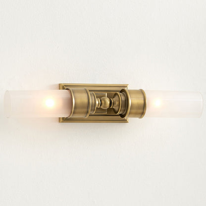 Double Glass Tube Wall Sconce for Bathroom Vanity