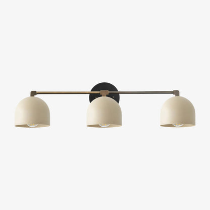 Mid-Century Dome Brass Vanity Wall Sconce