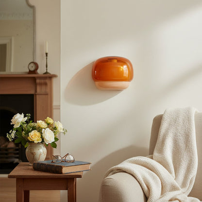 Colored Glass Dome Wall Lamp