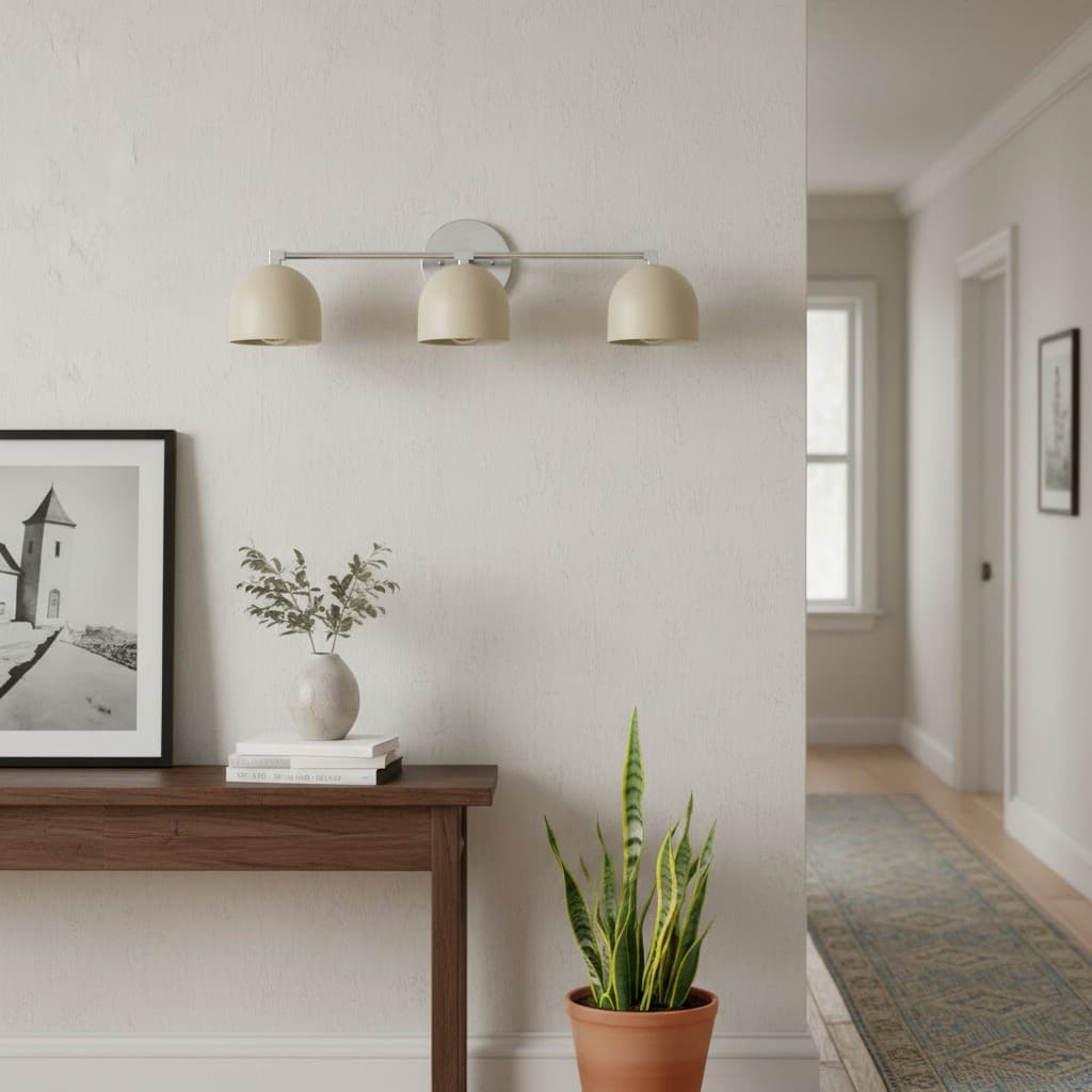 
Mid-Century Dome Brass Vanity Wall Sconce