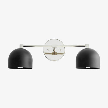 Mid-Century Dome Brass Vanity Wall Sconce