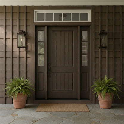 Brass and Glass Outdoor Wall Lantern