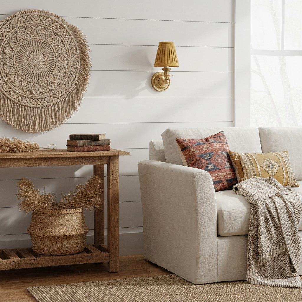 
Pleated Fabric Shade Wall Sconce