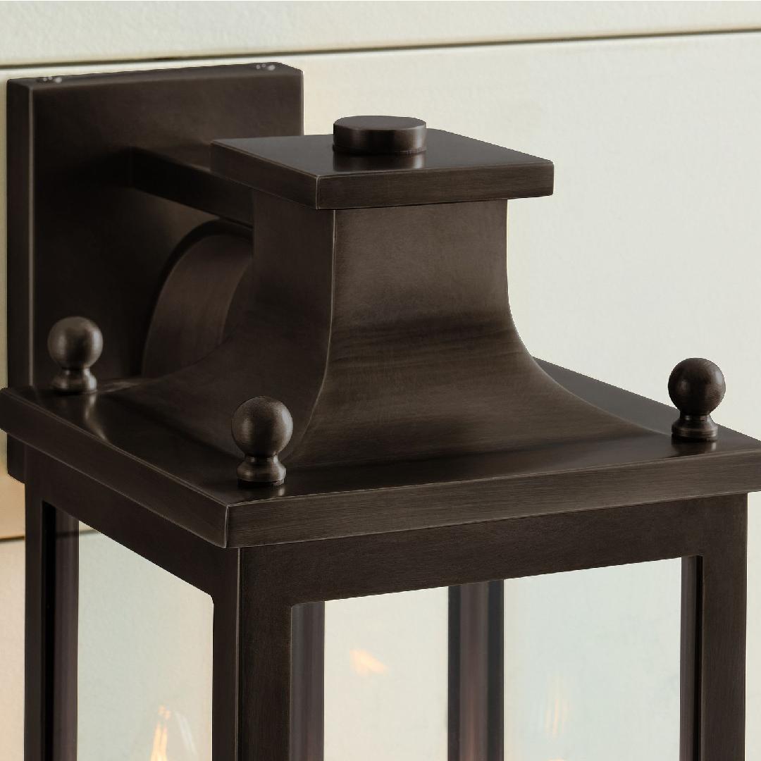
Brass and Glass Outdoor Wall Lantern