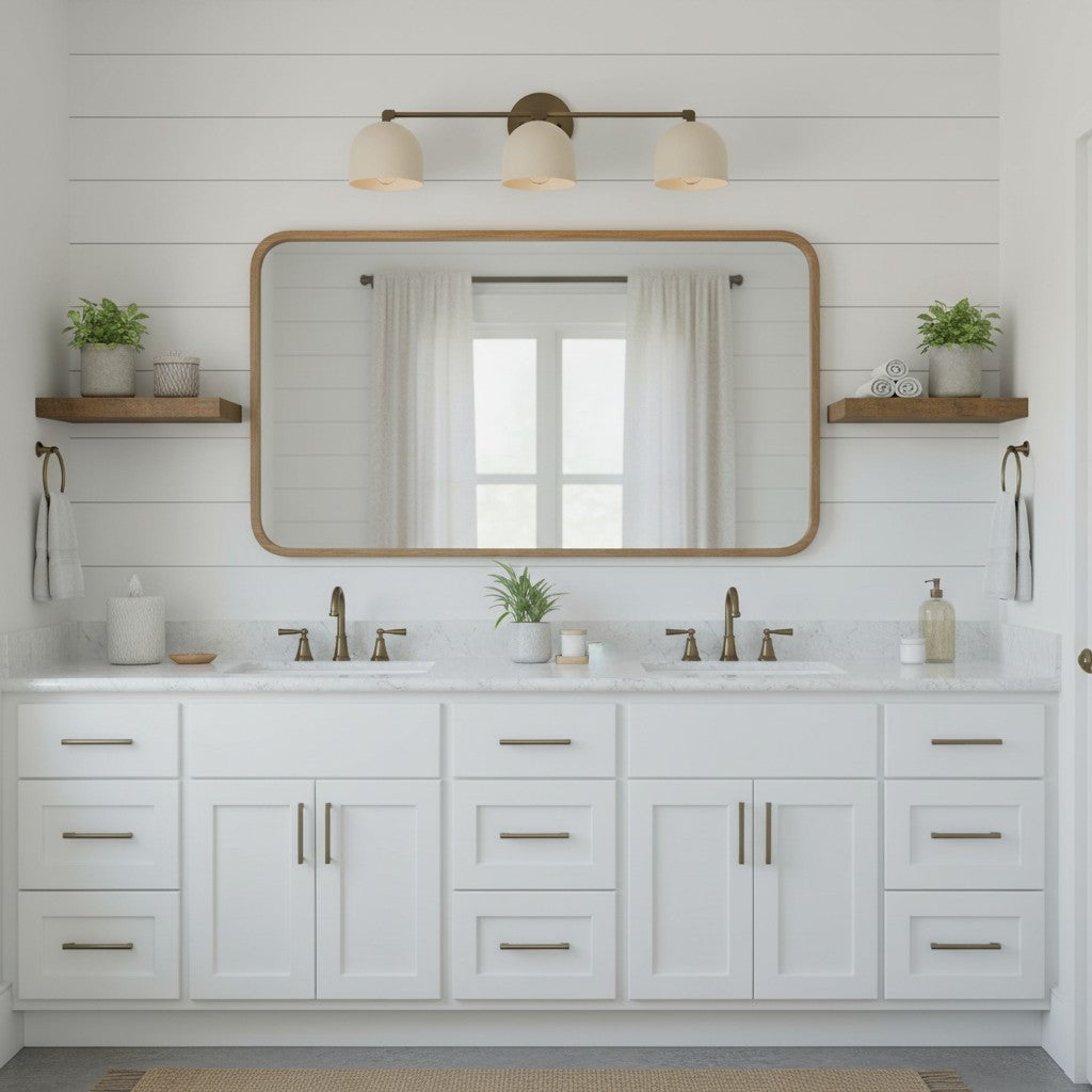 
Mid-Century Dome Brass Vanity Wall Sconce