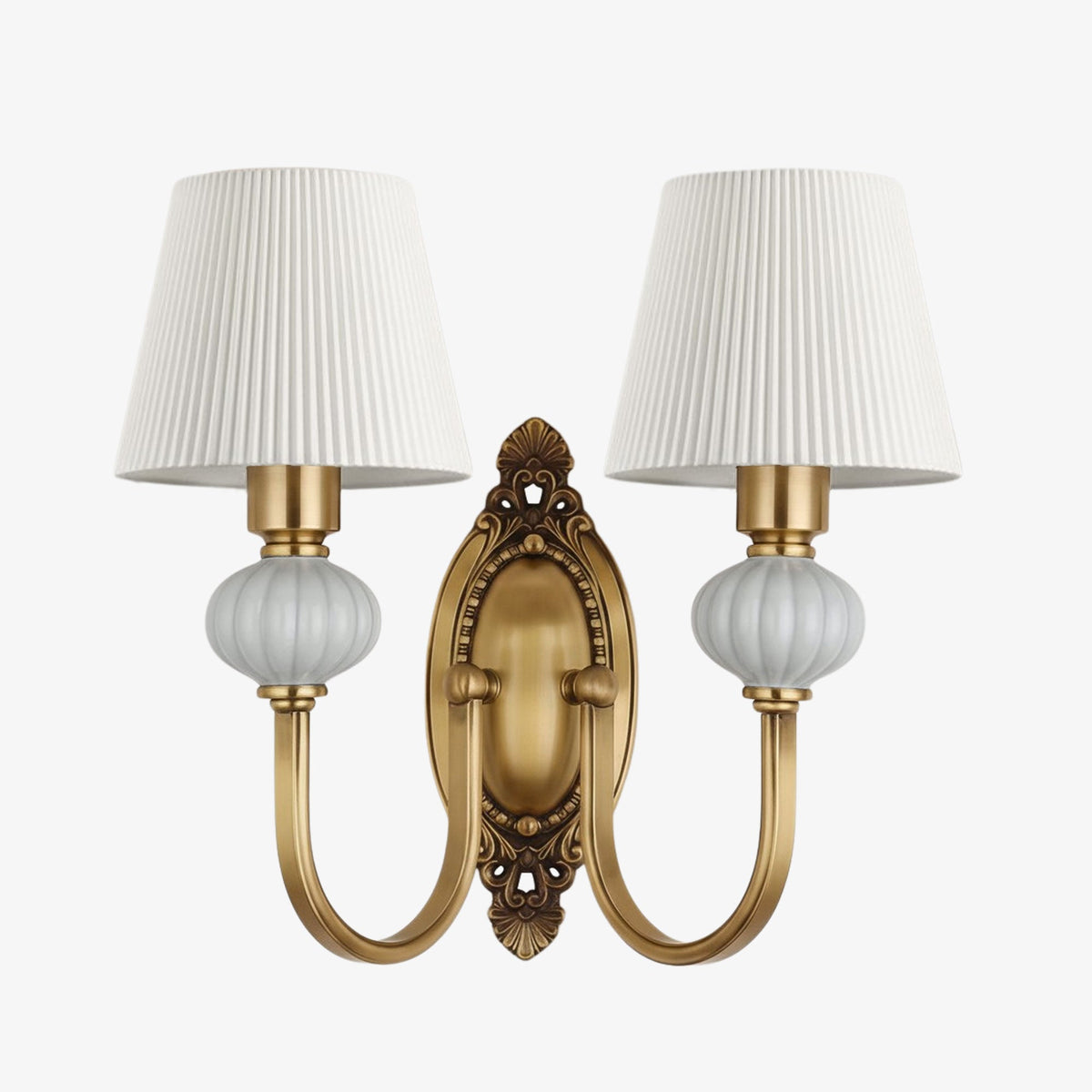 
Lodge Ceramic and Fabric Shade Wall Lamp