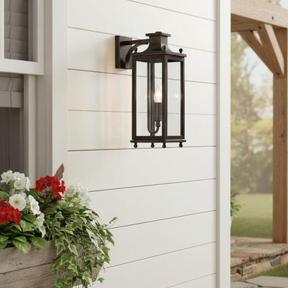 Brass and Glass Outdoor Wall Lantern