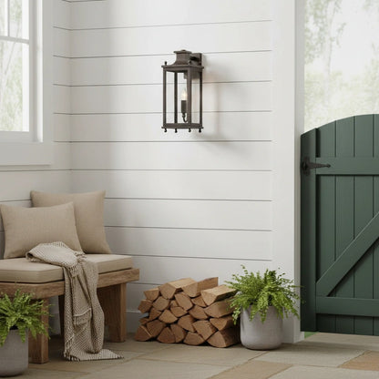 Brass and Glass Outdoor Wall Lantern