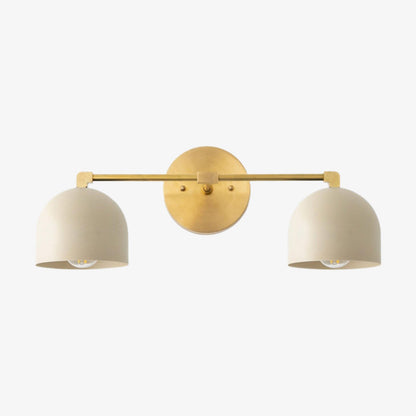 Mid-Century Dome Brass Vanity Wall Sconce