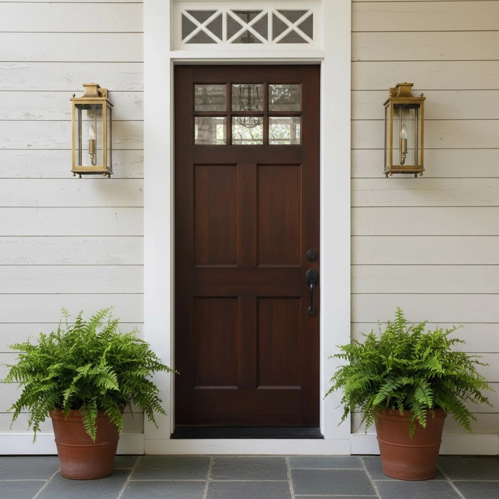 
Brass and Glass Outdoor Wall Lantern