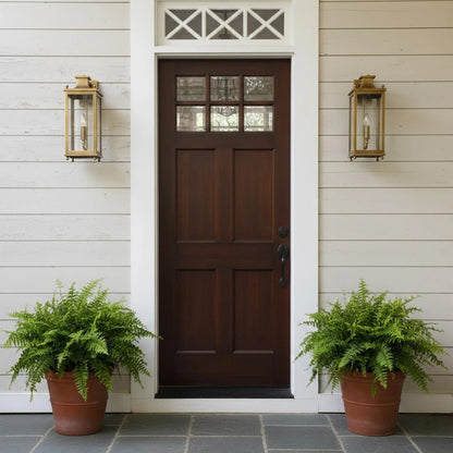 Brass and Glass Outdoor Wall Lantern