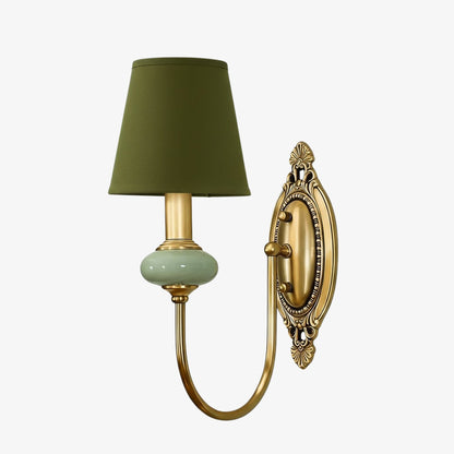 Lodge Ceramic and Fabric Shade Wall Lamp