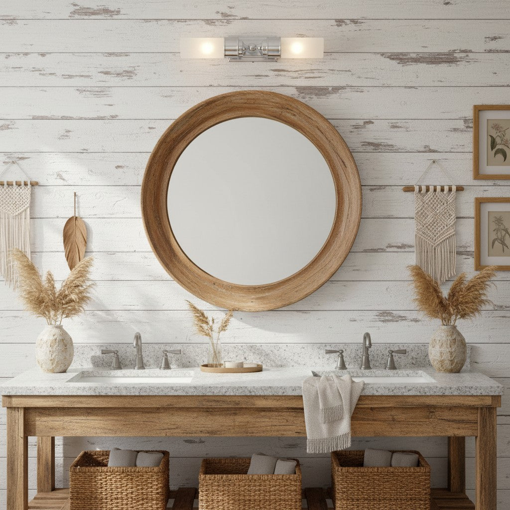 
Double Glass Tube Wall Sconce for Bathroom Vanity