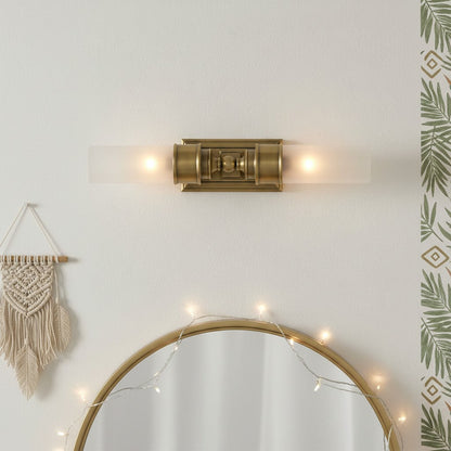 Double Glass Tube Wall Sconce for Bathroom Vanity