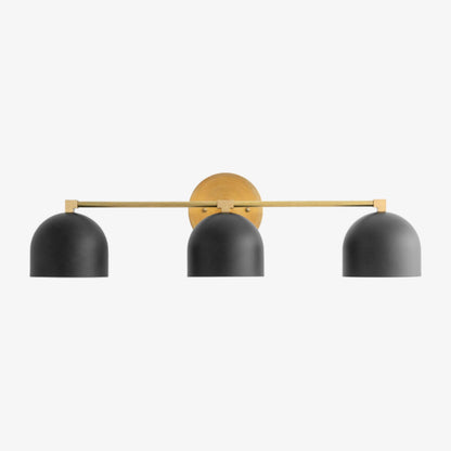 Mid-Century Dome Brass Vanity Wall Sconce