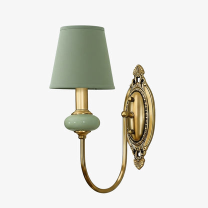Lodge Ceramic and Fabric Shade Wall Lamp