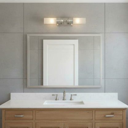 Double Glass Tube Wall Sconce for Bathroom Vanity
