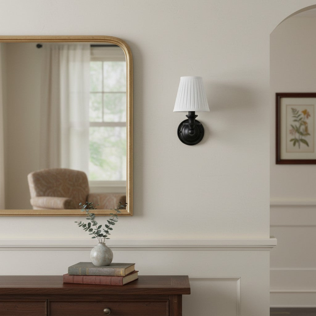 
Pleated Fabric Shade Wall Sconce