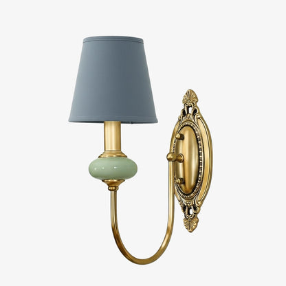 Lodge Ceramic and Fabric Shade Wall Lamp