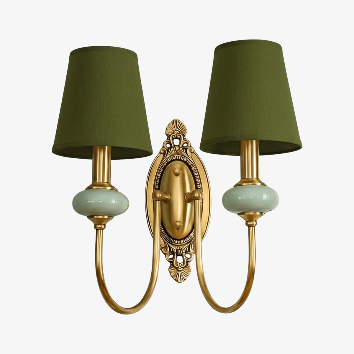 
Lodge Ceramic and Fabric Shade Wall Lamp